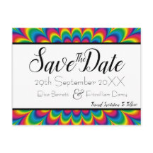Psychedelic Tie Dye Save the Date