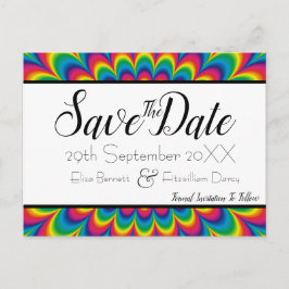 Postal Psychedelic Tie Dye Save the Date