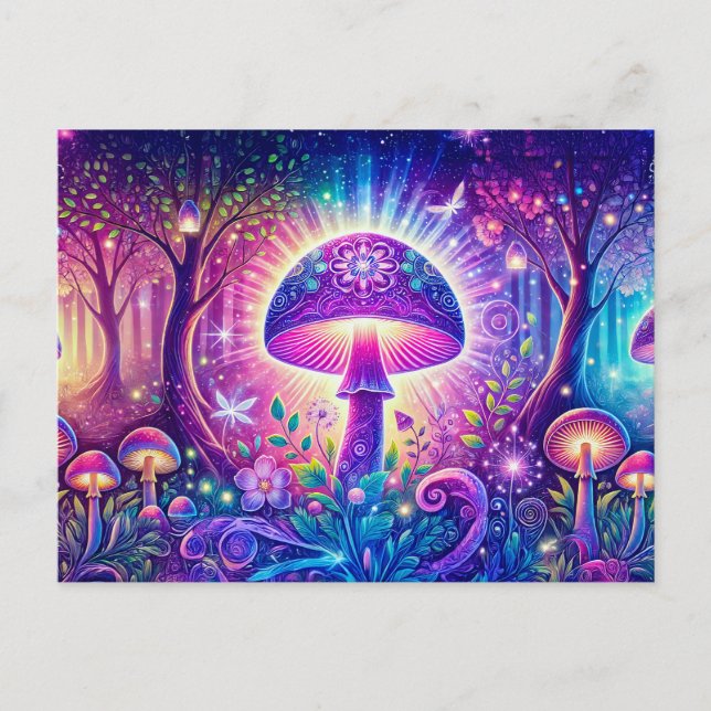 Postal Psychedelic Wonderland Mystical Mushroom Fantasy (Anverso)