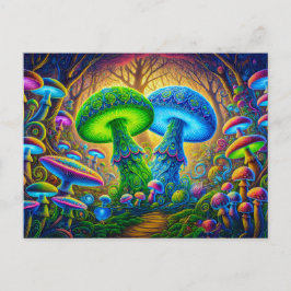 Postal Psychedelic Wonderland Mystical Mushroom Fantasy