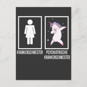 Postal Psychiatrische Krankenschwester Dabbing Unicorn