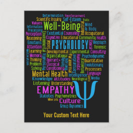 Postal PSYCHOLOGY Word Cloud personalizado postcard