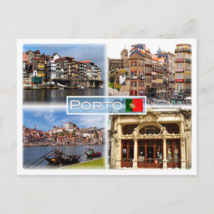 Postal PT Ribeira - Una calle en Porto - Río Douro -