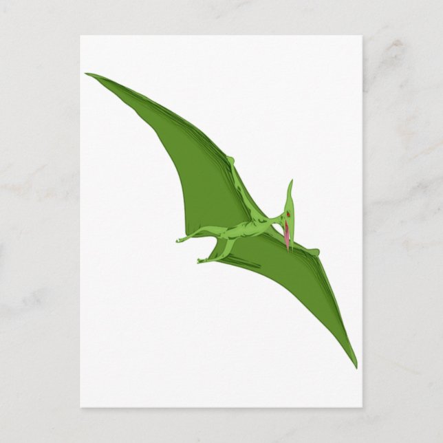 Postal Pterodáctilo verde volante (Anverso)