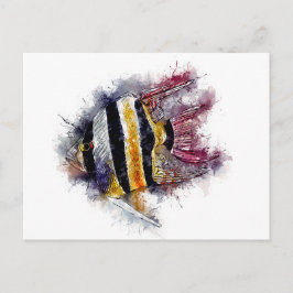Postal Pterophyllum AngelFish Watercolor Acuario regalo