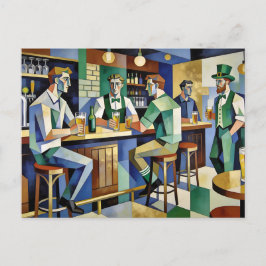 Postal Pub Cubista Moderno Irlandés