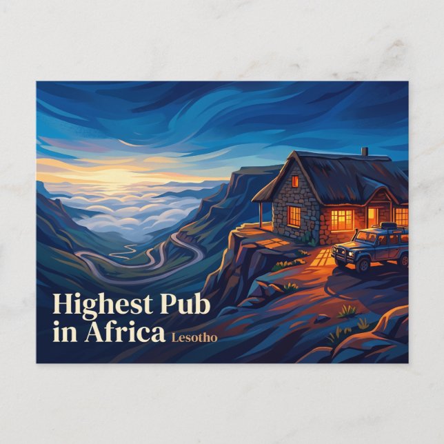Postal Pub más alto de África Lesotho (Anverso)