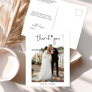 Postal Publicación de agradecimiento de foto de boda con 