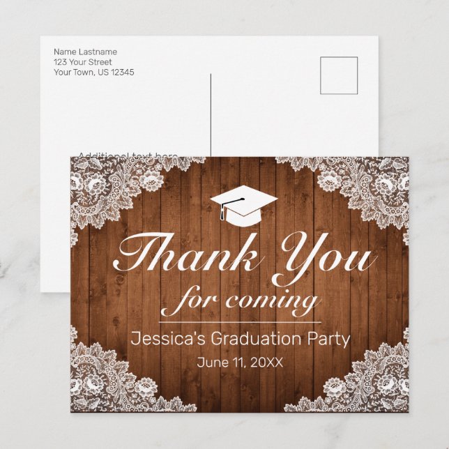 Postal Publicación de agradecimiento de graduación de mad (Anverso / Reverso)