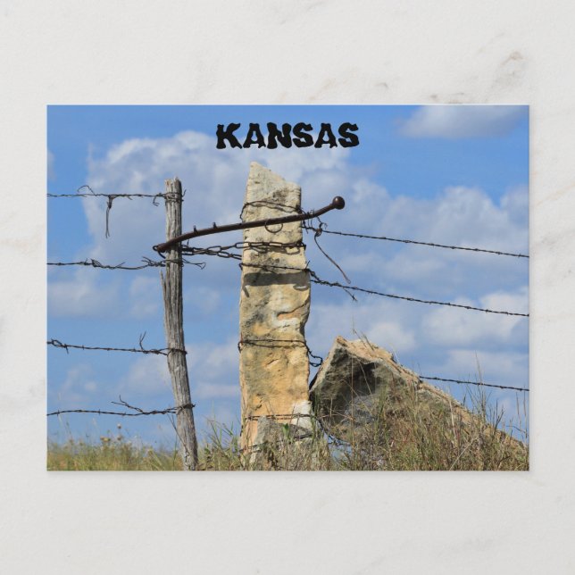 Postal Publicación de la cerca de Kansas Stone, postal. (Anverso)