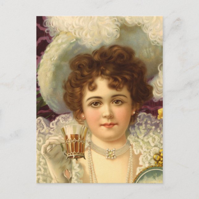 Postal Publicidad de bebida de cosecha antigua (Anverso)