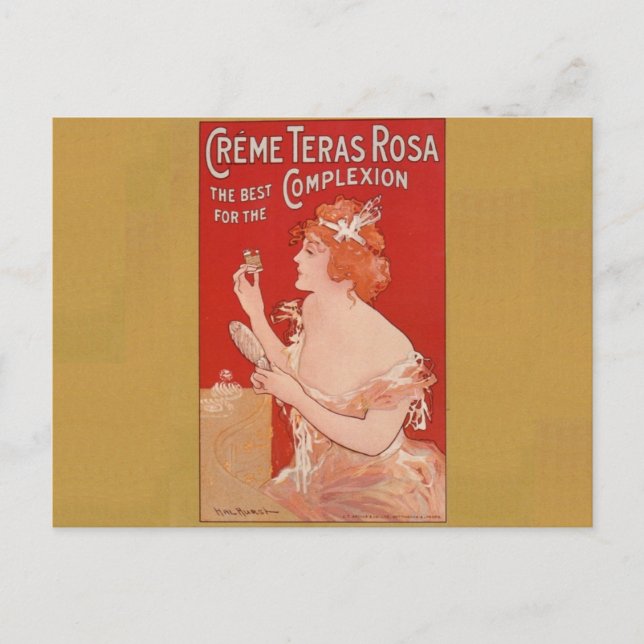 Postal Publicidad de belleza vintage (Anverso)