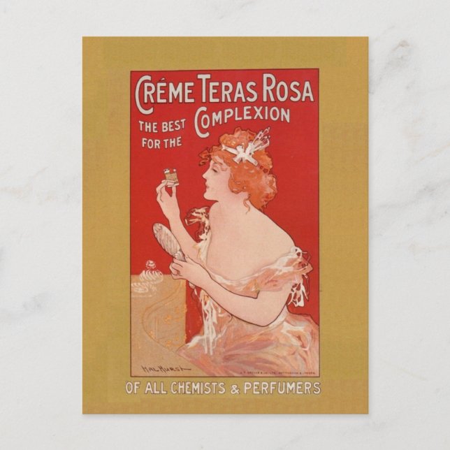 Postal Publicidad de belleza vintage (Anverso)