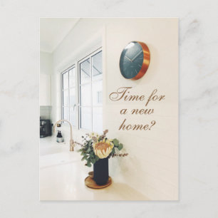 Postal Publicidad de bienes raíces para una nueva casa