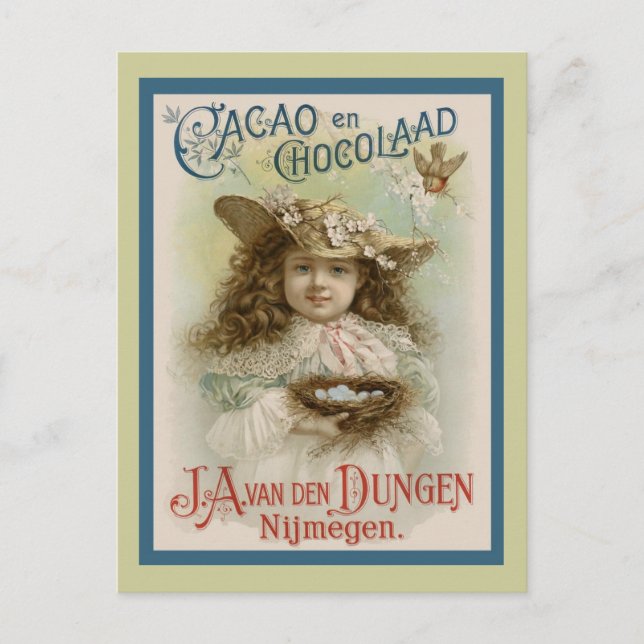 Postal Publicidad de chocolate vintage (Anverso)