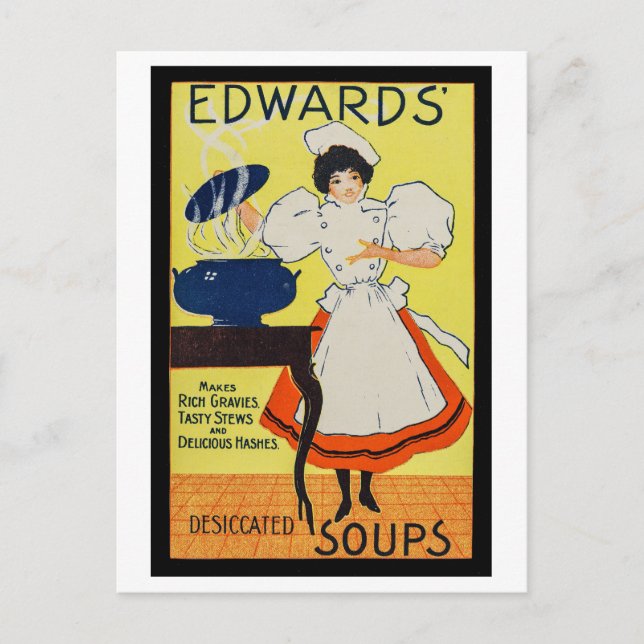 Postal Publicidad de cosechas desecadas de Edwards (Anverso)