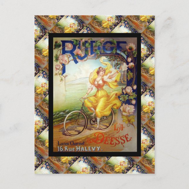Postal Publicidad de época, bicicletas francesas (Anverso)