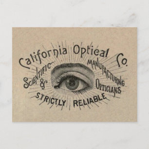 Postal Publicidad de época ocular óptica