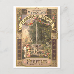 Postal Publicidad de época para perfume de agua de Florid
