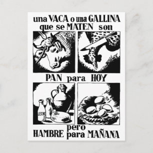 Postal Publicidad de ganado vegetariano