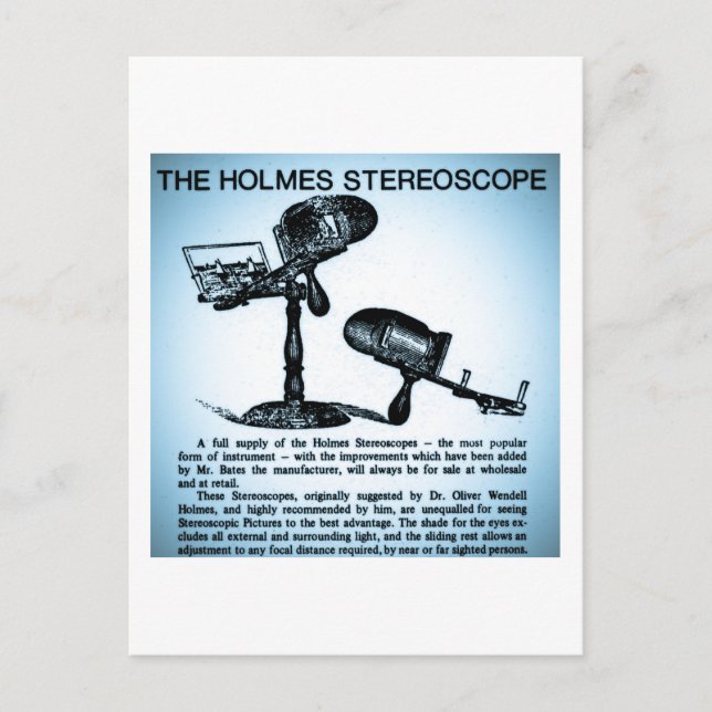Postal Publicidad de Holmes Stereoscope (Cyanotype) (Anverso)