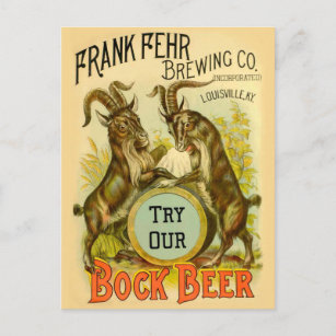 Postal Publicidad de la cerveza de cabra