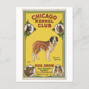 Postal Publicidad de los vinos de Chicago Kennel Club