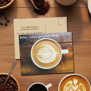 Postal Publicidad de Personalizado Latte de Coffee Shop