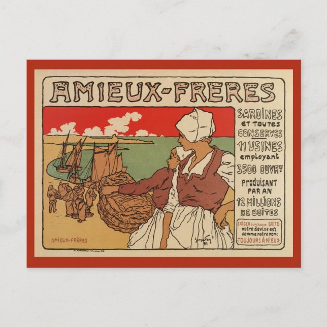 Postal Publicidad de pescado marítimo de Francia (Anverso)