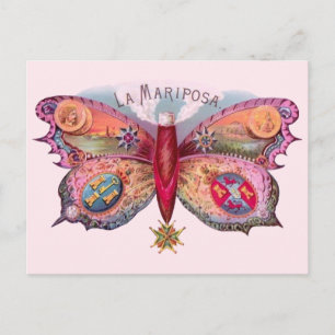 Postal Publicidad de pintura de antigüedades de mariposa