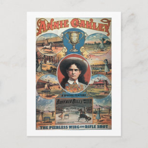 Postal Publicidad de poster Annie Oakley que ofrece en
