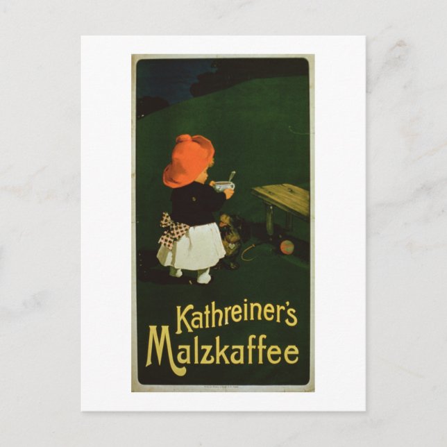 Postal Publicidad de poster para el 'Café de malta de Kat (Anverso)