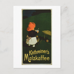Postal Publicidad de poster para el 'Café de malta de Kat