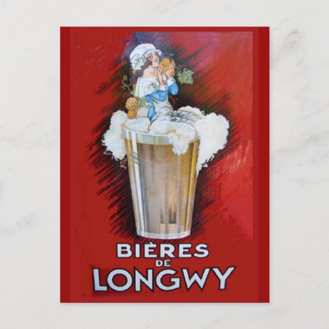 Postal Publicidad de Replica Vintage, Bieres de Longwy (Anverso)