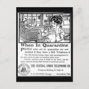 Postal Publicidad de teléfono de cuarentena de época dive