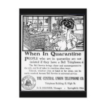 Publicidad de teléfono de cuarentena de época dive