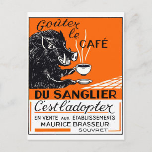 Postal Publicidad del Café Belga Antiguo