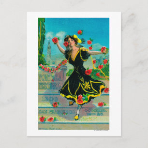 Postal Publicidad del Festival Portola (bailarina)