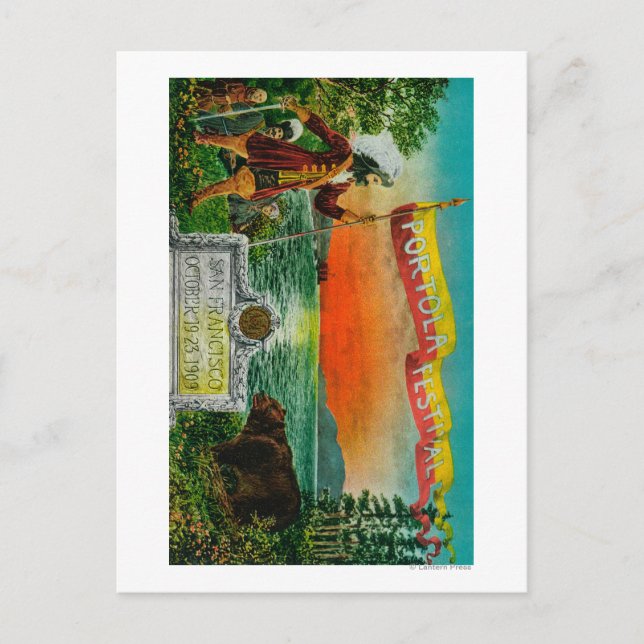 Postal Publicidad del Festival Portola (explorador) (Anverso)