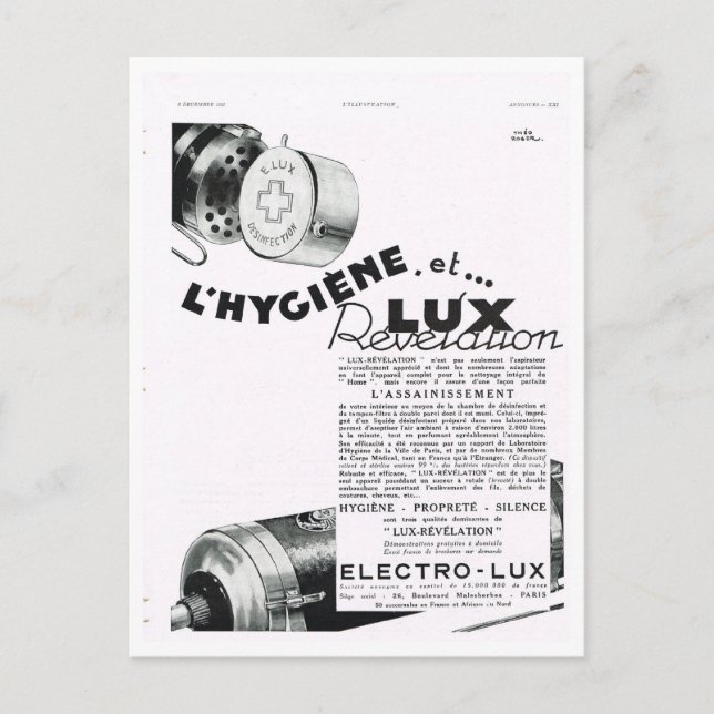 Postal Publicidad, Electrolux (Anverso)