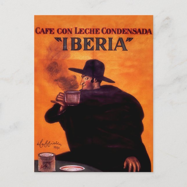 Postal Publicidad en café Leonetto Cappiello Iberia (Anverso)