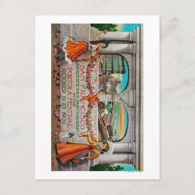 Postal Publicidad en el Festival Portola (mujeres) (Anverso)