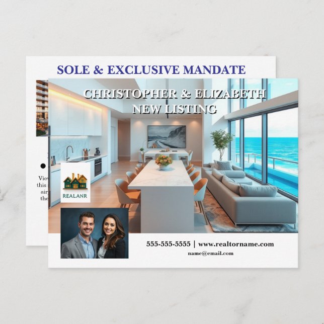 Postal Publicidad en el mercado inmobiliario logotipo de  (Anverso / Reverso)