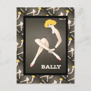 Postal Publicidad francesa vintage, Bally, zapatos