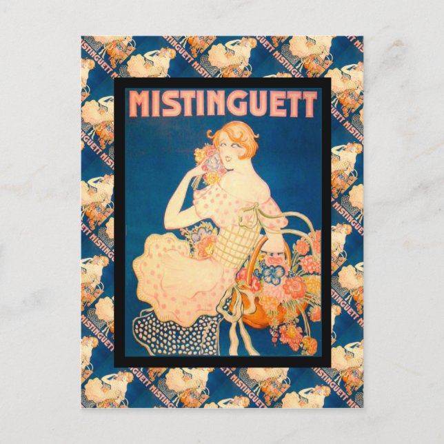 Postal Publicidad francesa vintage, Mistinguett (Anverso)