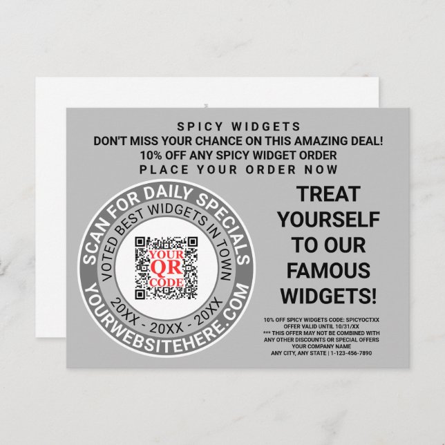 Postal Publicidad Guay de marketing de negocios gris de c (Anverso / Reverso)