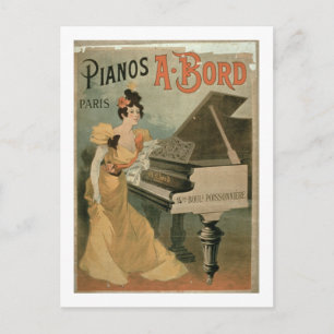 Postal Publicidad para 'A. Bord Pianos, París' (color