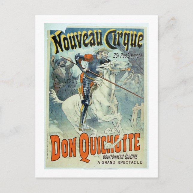 Postal Publicidad para 'Don Quijote, nuevo circo', caball (Anverso)