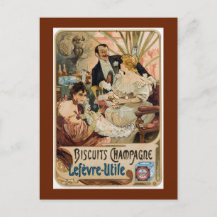 Postal Publicidad para las galletas de champán