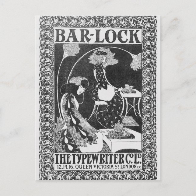 Postal Publicidad para máquinas de escribir con bloqueo d (Anverso)